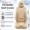 image:imageCoverado Front Car Seat Covers 2 Pieces Seat Covers for Cars Waterproof Faux Leather Car Seat Protectors with PE Massage Fabric Luxury Driver Seat Cover Universal Fit for Most Vehicles BlackBeige