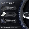 image:imageCoverado Nappa Leather Steering Wheel Cover Universal 1415 Inch AntiSlip Breathable Steering Wheel Protector Luxury Auto Decor for Men Women Black BrownBBlueline