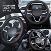 image:imageCoverado Nappa Leather Steering Wheel Cover Universal 1415 Inch AntiSlip Breathable Steering Wheel Protector Luxury Auto Decor for Men Women Black BrownBRedline