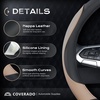 image:imageCoverado Nappa Leather Steering Wheel Cover Universal 1415 Inch AntiSlip Breathable Steering Wheel Protector Luxury Auto Decor for Men Women Black BrownCBlackBrown