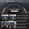 image:imageCoverado Nappa Leather Steering Wheel Cover Universal 1415 Inch AntiSlip Breathable Steering Wheel Protector Luxury Auto Decor for Men Women Black BrownCBlackBrown