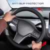 image:imageCoverado Nappa Leather Steering Wheel Cover Universal 1415 Inch AntiSlip Breathable Steering Wheel Protector Luxury Auto Decor for Men Women Black BrownCBlackGray
