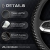 image:imageCoverado Nappa Leather Steering Wheel Cover Universal 1415 Inch AntiSlip Breathable Steering Wheel Protector Luxury Auto Decor for Men Women Black BrownBBlackline
