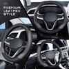 image:imageCoverado Nappa Leather Steering Wheel Cover Universal 1415 Inch AntiSlip Breathable Steering Wheel Protector Luxury Auto Decor for Men Women Black BrownCBlackGray