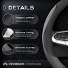 image:imageCoverado Nappa Leather Steering Wheel Cover Universal 1415 Inch AntiSlip Breathable Steering Wheel Protector Luxury Auto Decor for Men Women Black BrownCBlackGray