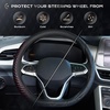 image:imageCoverado Nappa Leather Steering Wheel Cover Universal 1415 Inch AntiSlip Breathable Steering Wheel Protector Luxury Auto Decor for Men Women Black BrownBRedline
