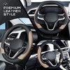image:imageCoverado Nappa Leather Steering Wheel Cover Universal 1415 Inch AntiSlip Breathable Steering Wheel Protector Luxury Auto Decor for Men Women Black BrownCBlackBrown