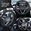 image:imageCoverado Nappa Leather Steering Wheel Cover Universal 1415 Inch AntiSlip Breathable Steering Wheel Protector Luxury Auto Decor for Men Women Black BrownBBlackline