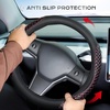 image:imageCoverado Nappa Leather Steering Wheel Cover Universal 1415 Inch AntiSlip Breathable Steering Wheel Protector Luxury Auto Decor for Men Women Black BrownBRedline