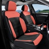 image:imageCoverado Car Seat Covers Full Set Leather Full Coverage Waterproof Seat Cover Car Seat Protector Cushion Universal Fit for Most Cars SUV Trucks PurpleampBlackRedB