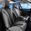 image:imageCoverado Car Seat Covers Leather Seat Covers Full Set Beige Seat Covers Perforated Diamond Leather Car Seat Cover Breathable Car Seat Cushion Waterproof Car Seat Protector Fit for Most CarsGrayBlack