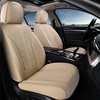 image:imageCoverado Front Car Seat Covers 2 Pieces Seat Covers for Cars Waterproof Faux Leather Car Seat Protectors with PE Massage Fabric Luxury Driver Seat Cover Universal Fit for Most Vehicles BlackBeige