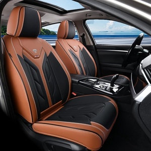 image:imageCoverado Car Seat Covers Front Seats Seat Covers for Cars Car Seat Protector 2Pack Car Seat Cushion Nappa Leather Waterproof Seat Covers Carseat Cover Universal Fit for Most Cars TrucksRedBlackBrown