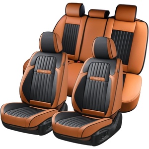 image:imageCoverado Car Seat Covers Front Seats Seat Covers for Cars Car Seat Protector 2Pack Car Seat Cushion Nappa Leather Waterproof Seat Covers Carseat Cover Universal Fit for Most Cars TrucksRedBrownBlack