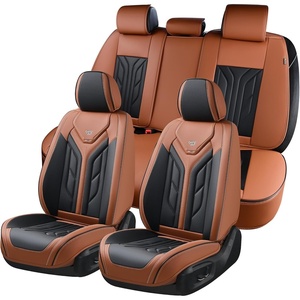 image:imageCoverado Car Seat Covers Front Seats Seat Covers for Cars Car Seat Protector 2Pack Car Seat Cushion Nappa Leather Waterproof Seat Covers Carseat Cover Universal Fit for Most Cars TrucksRedABlackBrown01