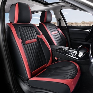 image:imageCoverado Car Seat Covers Front Seats Seat Covers for Cars Car Seat Protector 2Pack Car Seat Cushion Nappa Leather Waterproof Seat Covers Carseat Cover Universal Fit for Most Cars TrucksRedRedBlack