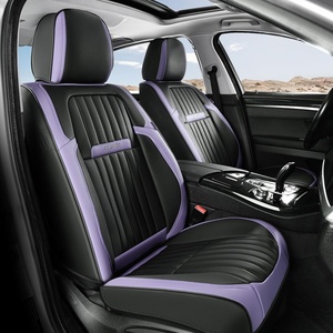 image:imageCoverado Car Seat Covers Front Seats Seat Covers for Cars Car Seat Protector 2Pack Car Seat Cushion Nappa Leather Waterproof Seat Covers Carseat Cover Universal Fit for Most Cars TrucksRedPurpleBlack