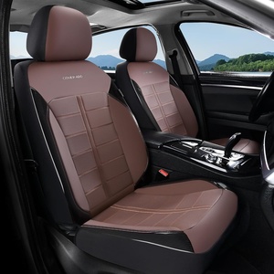 image:imageCoverado Car Seat Covers Full Set Leather Full Coverage Waterproof Seat Cover Car Seat Protector Cushion Universal Fit for Most Cars SUV Trucks PurpleampBlackCoffee