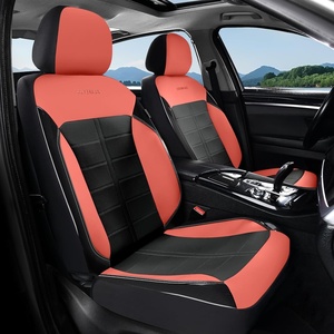 image:imageCoverado Car Seat Covers Full Set Leather Full Coverage Waterproof Seat Cover Car Seat Protector Cushion Universal Fit for Most Cars SUV Trucks PurpleampBlackRedB