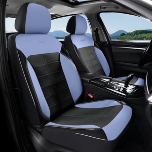 image:imageCoverado Car Seat Covers Full Set Leather Full Coverage Waterproof Seat Cover Car Seat Protector Cushion Universal Fit for Most Cars SUV Trucks PurpleampBlackBlueB