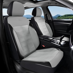 image:imageCoverado Car Seat Covers Full Set Leather Full Coverage Waterproof Seat Cover Car Seat Protector Cushion Universal Fit for Most Cars SUV Trucks PurpleampBlackGray