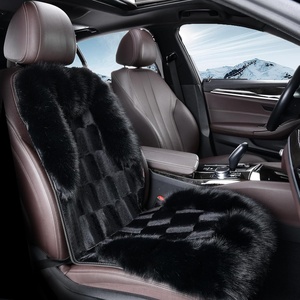 image:imageCoverado Sheepskin Car Seat Cover Fluffy Fuzzy Long Plush Seat Covers Soft Seat Protector for Car Driver Seat Luxury Car Seat Cushion NonSlip Front Seat Covers Universal Fits Most Cars 1PcsBlack