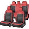 image:imageCoverado Car Seat Covers Full Set Luxury Leather Car Seat Protector Automotive Front and Rear Mesh Seat Covers Full Set 5 Seats Black Gray Seat Cushion for SUV Sedan TruckRedBlack