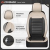 image:imageCoverado Car Seat Covers Full Set Luxury Leather Car Seat Protector Automotive Front and Rear Mesh Seat Covers Full Set 5 Seats Black Gray Seat Cushion for SUV Sedan TruckBeigeBlack