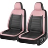 image:imageCoverado Car Seat Covers Full Set Luxury Leather Car Seat Protector Automotive Front and Rear Mesh Seat Covers Full Set 5 Seats Black Gray Seat Cushion for SUV Sedan TruckPinkBlack