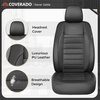 image:imageCoverado Car Seat Covers Full Set Luxury Leather Car Seat Protector Automotive Front and Rear Mesh Seat Covers Full Set 5 Seats Black Gray Seat Cushion for SUV Sedan TruckBlack