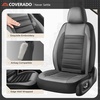 image:imageCoverado Car Seat Covers Full Set Luxury Leather Car Seat Protector Automotive Front and Rear Mesh Seat Covers Full Set 5 Seats Black Gray Seat Cushion for SUV Sedan TruckGreyBlack