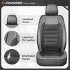 image:imageCoverado Car Seat Covers Full Set Luxury Leather Car Seat Protector Automotive Front and Rear Mesh Seat Covers Full Set 5 Seats Black Gray Seat Cushion for SUV Sedan TruckGreyBlack