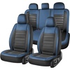 image:imageCoverado Car Seat Covers Full Set Luxury Leather Car Seat Protector Automotive Front and Rear Mesh Seat Covers Full Set 5 Seats Black Gray Seat Cushion for SUV Sedan TruckBlueBlack