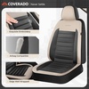 image:imageCoverado Car Seat Covers Full Set Luxury Leather Car Seat Protector Automotive Front and Rear Mesh Seat Covers Full Set 5 Seats Black Gray Seat Cushion for SUV Sedan TruckBeigeBlack