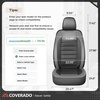 image:imageCoverado Car Seat Covers Full Set Luxury Leather Car Seat Protector Automotive Front and Rear Mesh Seat Covers Full Set 5 Seats Black Gray Seat Cushion for SUV Sedan TruckGreyBlack