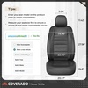 image:imageCoverado Car Seat Covers Full Set Luxury Leather Car Seat Protector Automotive Front and Rear Mesh Seat Covers Full Set 5 Seats Black Gray Seat Cushion for SUV Sedan TruckBlack