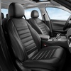 image:imageCoverado Car Seat Covers Full Set Luxury Leather Car Seat Protector Automotive Front and Rear Mesh Seat Covers Full Set 5 Seats Black Gray Seat Cushion for SUV Sedan TruckBlack