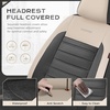image:imageCoverado Car Seat Covers Full Set Luxury Leather Car Seat Protector Automotive Front and Rear Mesh Seat Covers Full Set 5 Seats Black Gray Seat Cushion for SUV Sedan TruckBeigeBlack