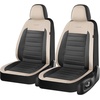 image:imageCoverado Car Seat Covers Full Set Luxury Leather Car Seat Protector Automotive Front and Rear Mesh Seat Covers Full Set 5 Seats Black Gray Seat Cushion for SUV Sedan TruckBeigeBlack