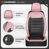 image:imageCoverado Car Seat Covers Full Set Luxury Leather Car Seat Protector Automotive Front and Rear Mesh Seat Covers Full Set 5 Seats Black Gray Seat Cushion for SUV Sedan TruckPinkBlack