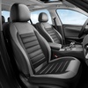 image:imageCoverado Car Seat Covers Full Set Luxury Leather Car Seat Protector Automotive Front and Rear Mesh Seat Covers Full Set 5 Seats Black Gray Seat Cushion for SUV Sedan TruckGreyBlack