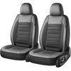 image:imageCoverado Car Seat Covers Full Set Luxury Leather Car Seat Protector Automotive Front and Rear Mesh Seat Covers Full Set 5 Seats Black Gray Seat Cushion for SUV Sedan TruckGreyBlack