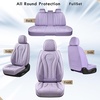 image:imageCoverado Car Seat Covers Leather Seat Covers Full Set Blue Seat Covers Car Seat Cushion Driver Car Seat Covers Waterproof Car Seat Protector Fit for Most CarsPurple