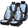 image:imageCoverado Car Seat Covers Leather Seat Covers Full Set Blue Seat Covers Car Seat Cushion Driver Car Seat Covers Waterproof Car Seat Protector Fit for Most CarsBlackBlue