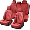 image:imageCoverado Car Seat Covers Leather Seat Covers Full Set Blue Seat Covers Car Seat Cushion Driver Car Seat Covers Waterproof Car Seat Protector Fit for Most CarsFullRed
