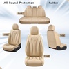 image:imageCoverado Car Seat Covers Leather Seat Covers Full Set Blue Seat Covers Car Seat Cushion Driver Car Seat Covers Waterproof Car Seat Protector Fit for Most CarsBeige