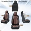 image:imageCoverado Car Seat Covers Leather Seat Covers Full Set Blue Seat Covers Car Seat Cushion Driver Car Seat Covers Waterproof Car Seat Protector Fit for Most CarsCoffeeBlack