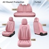 image:imageCoverado Car Seat Covers Leather Seat Covers Full Set Blue Seat Covers Car Seat Cushion Driver Car Seat Covers Waterproof Car Seat Protector Fit for Most CarsPink