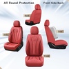 image:imageCoverado Car Seat Covers Leather Seat Covers Full Set Blue Seat Covers Car Seat Cushion Driver Car Seat Covers Waterproof Car Seat Protector Fit for Most CarsRed