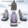 image:imageCoverado Car Seat Covers Leather Seat Covers Full Set Blue Seat Covers Car Seat Cushion Driver Car Seat Covers Waterproof Car Seat Protector Fit for Most CarsGrayPurple
